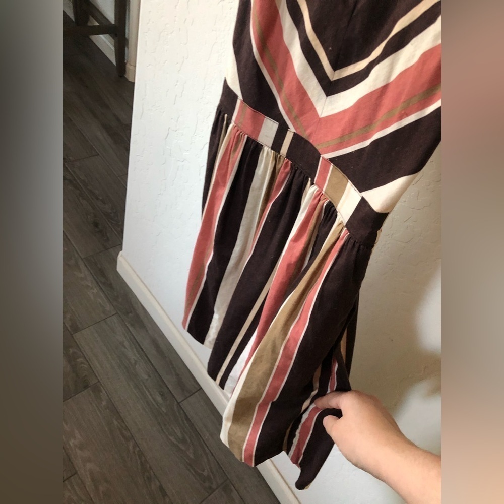 Cooperative|Urban Outfitters Boho Linen striped dress,open back, Lagenlook/Artsy - Picture 6 of 13